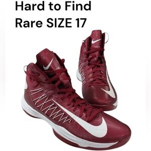 Nike HYPERDUNK 2012 Hi-Top Sneakers RARE Size 17 Maroon & White NWOT